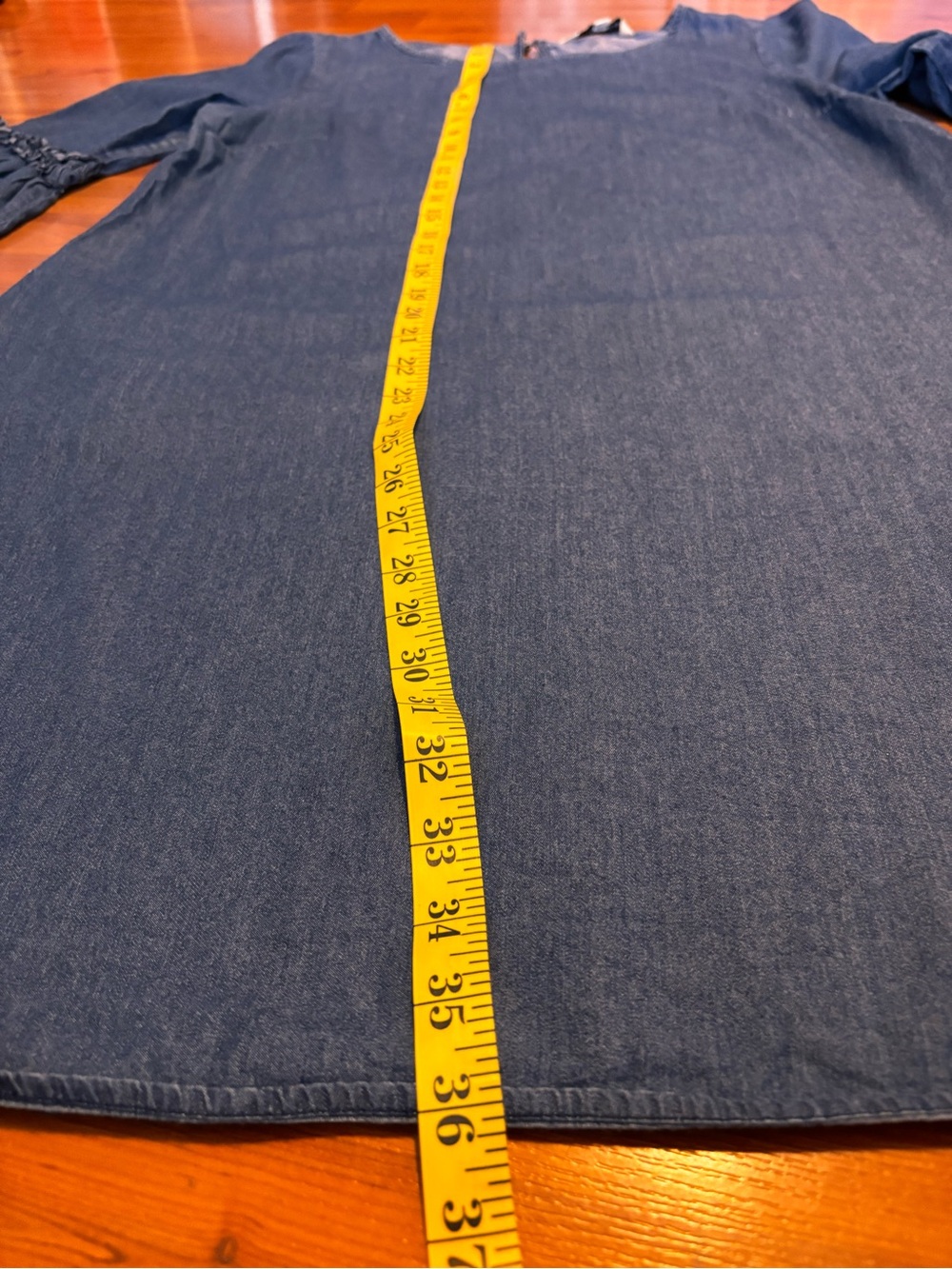 Embroidered Denim Midi Dress - Blue Boho Cottagecore - Picture 9 of 10